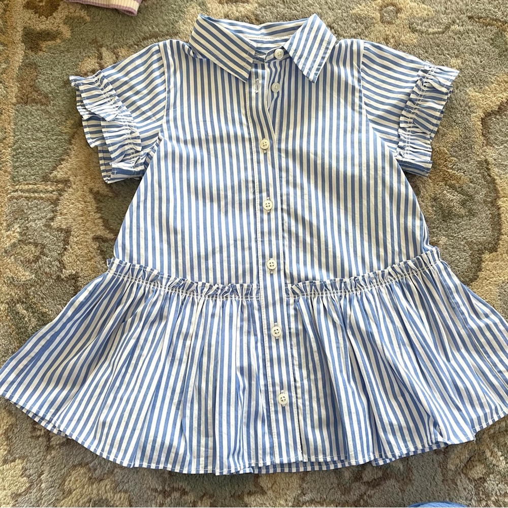 Girls' Amelia shirt-dress in cotton poplin 3T